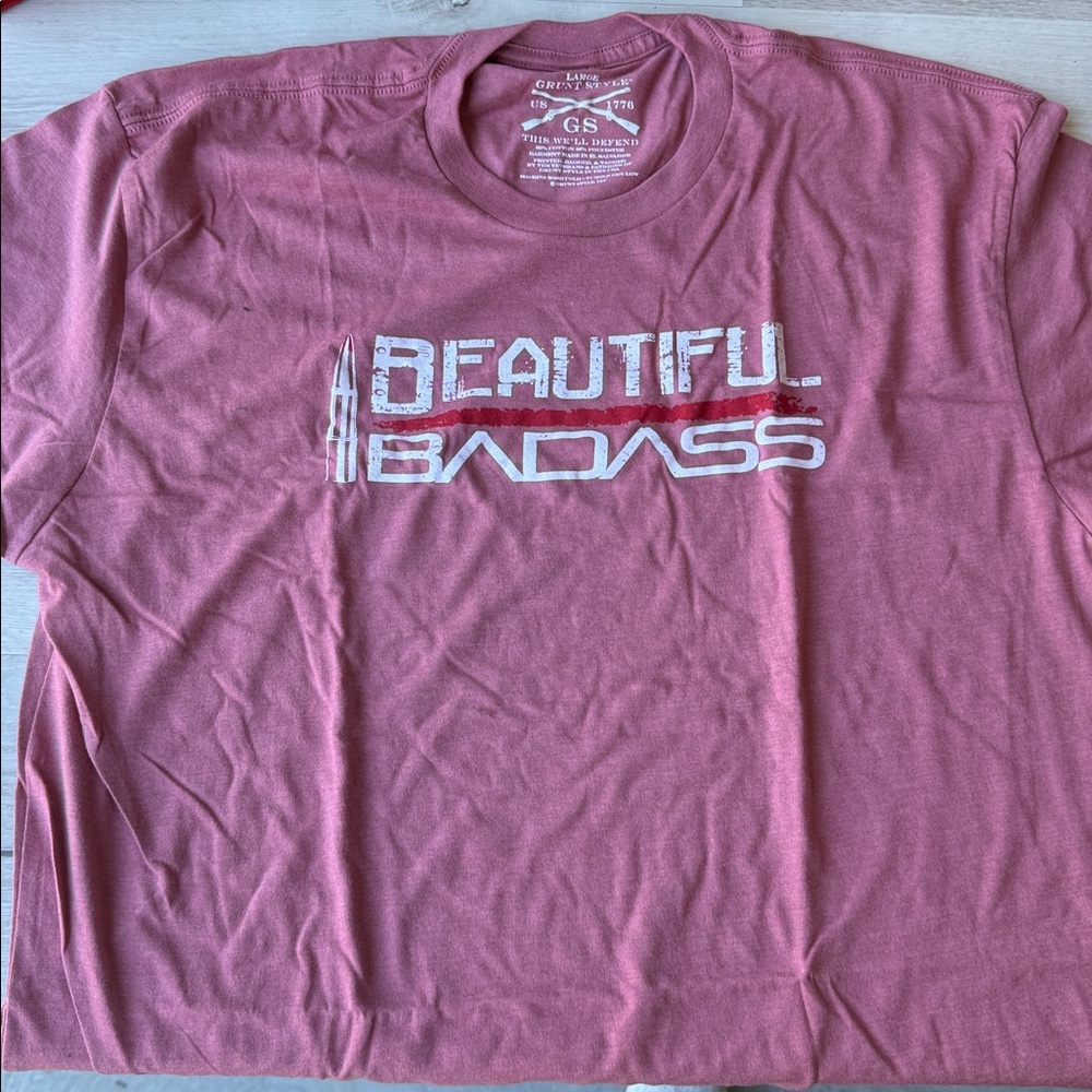 grunt Style WOMEN'S BEAUTIFUL BADASS T-SHIRT Pink Large New With Tags - Picture 5 of 5